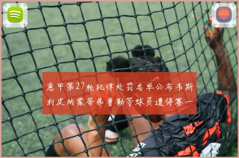 意甲第27轮纪律处罚名单公布韦斯利皮纳蒙蒂弗鲁勒等球员遭停赛一轮